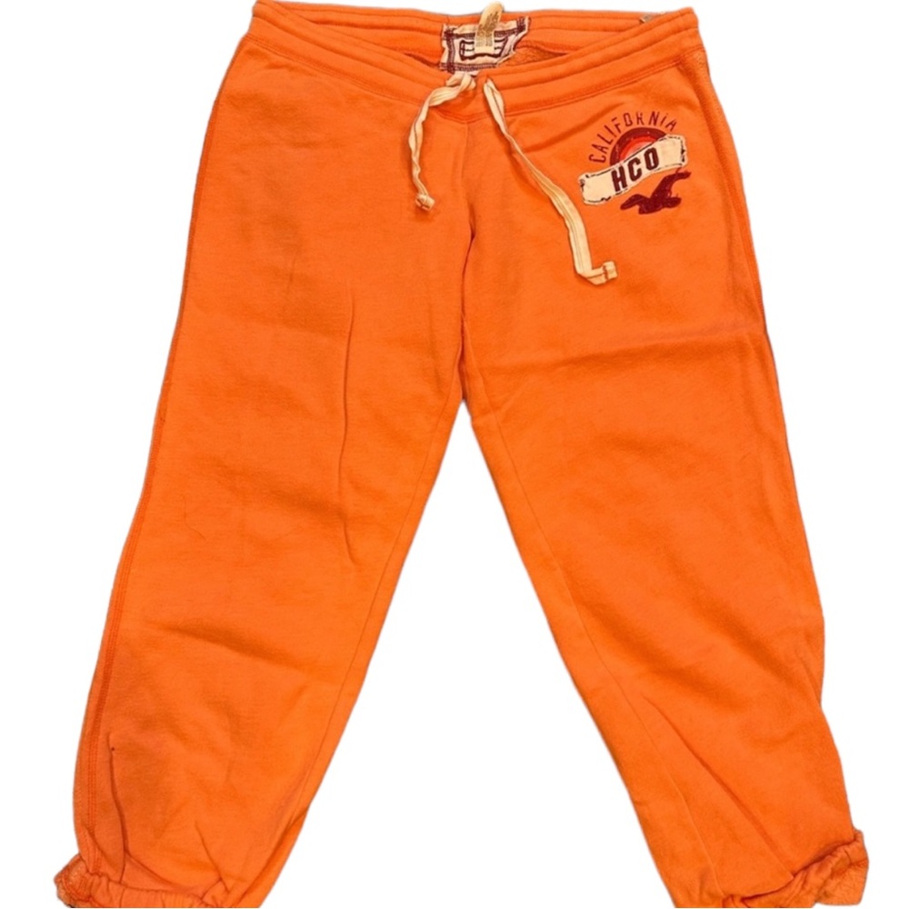Orange Vintage Hollister Capris Sweatpants